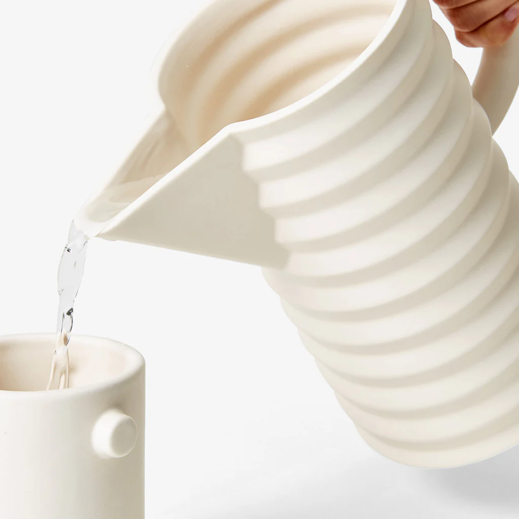 Areaware Pleated Pitcher White - Image 3