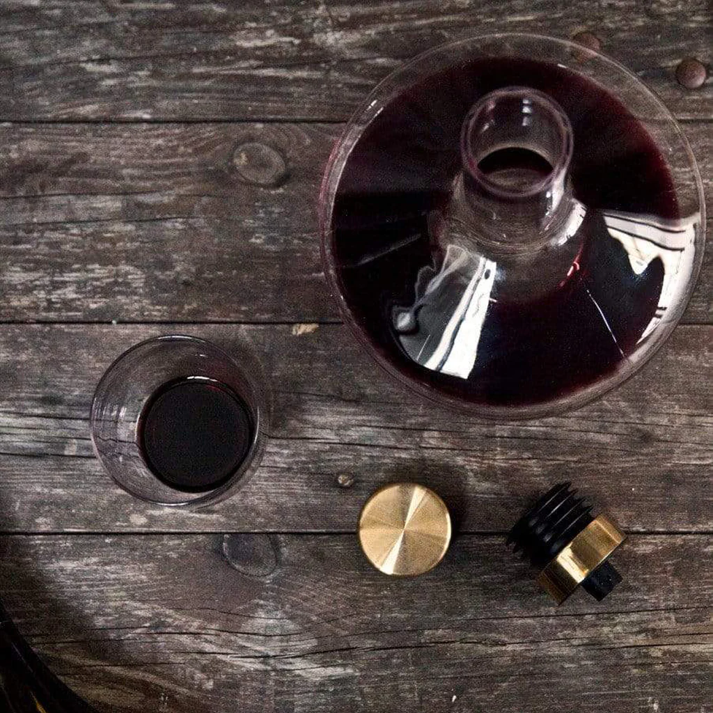 Audo Wine Breather Carafe Deluxe Clear Brass - Image 7