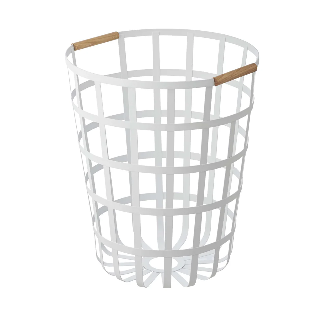 Yamazaki Tosca Round Laundry Basket White - Image 3